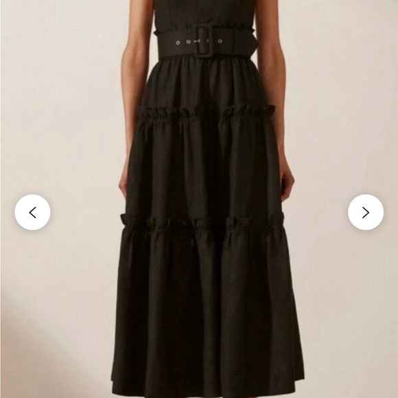 SHONA JOY NICOLETTE LINEN TIERED MIDI DRESS - Picture 7 of 8